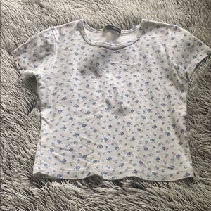 RARE brandy melville blue floral ashlyn top